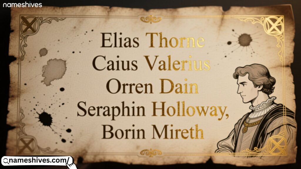 Novel Worthy Male Character Names