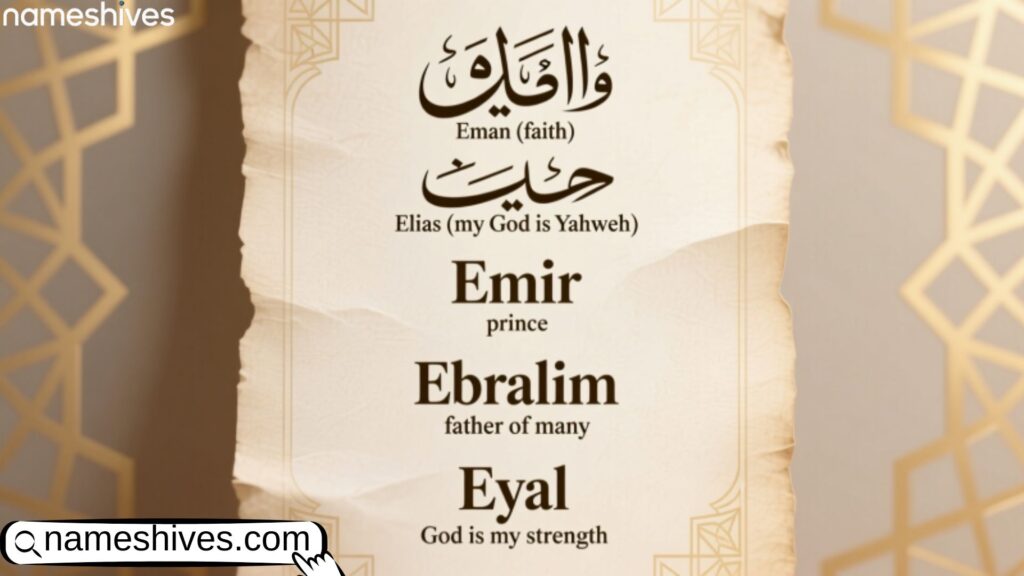 Modern Muslim Baby Boy Names Starting with E with Meaning 
