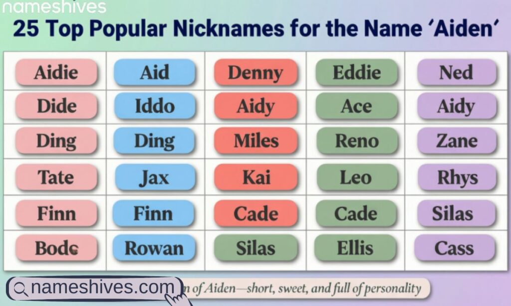 25 Top Popular Nicknames for the Name “Aiden”
