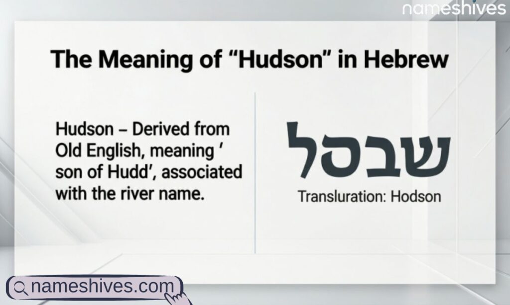 The Meaning of Hudson in Hebrew