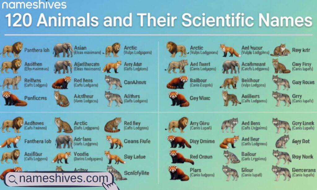 120 Animals and Their Scientific Names
