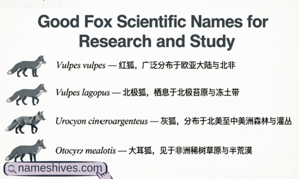 Good Fox Scientific Names for Research and Study