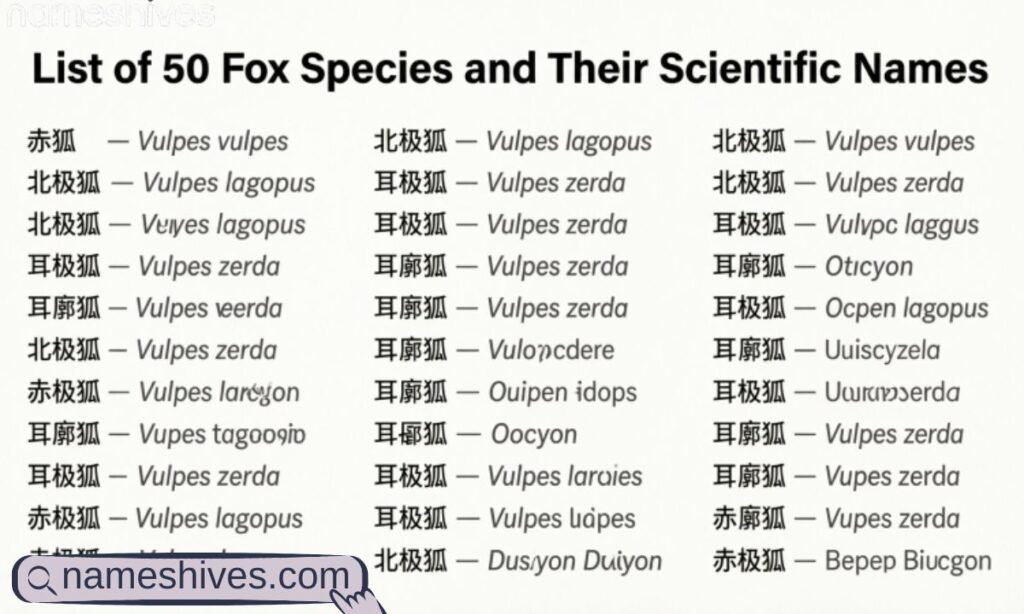 List of 50 Fox Species and Their Scientific Names