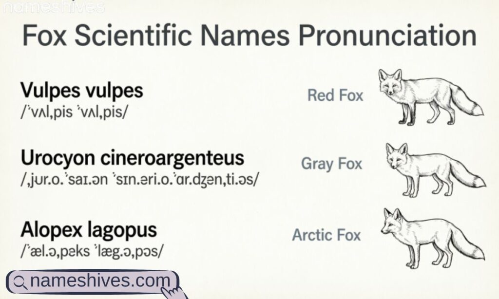Pronunciation of Fox Scientific Names