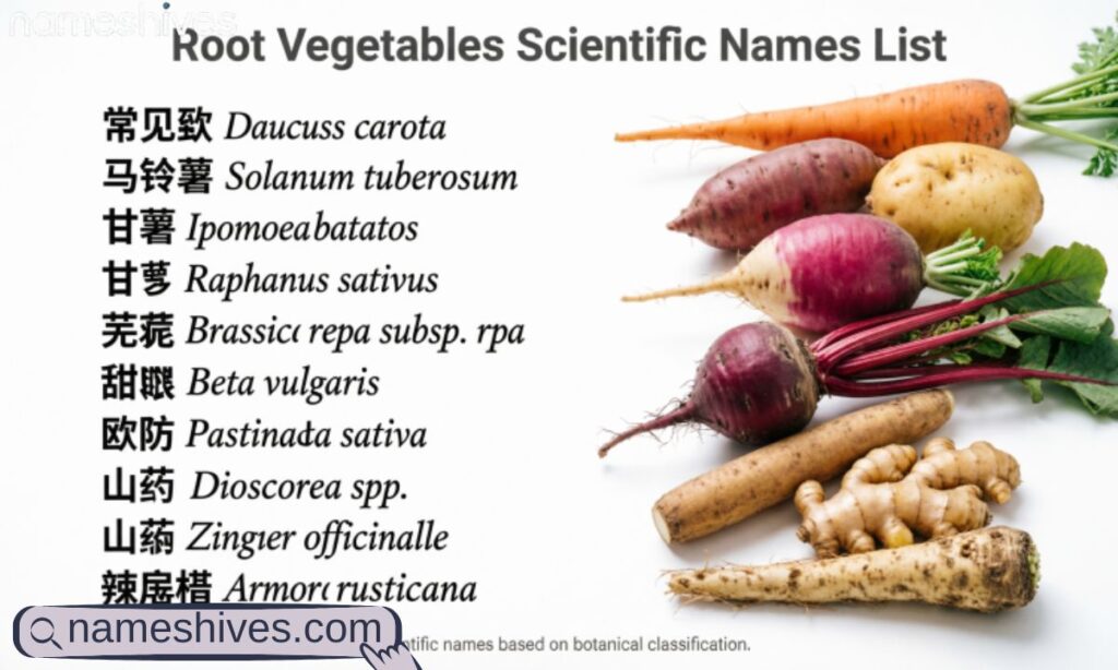 Root Vegetables Scientific Names List