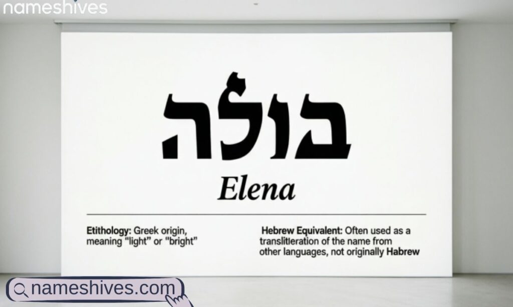 The Meaning of Elena in Hebrew