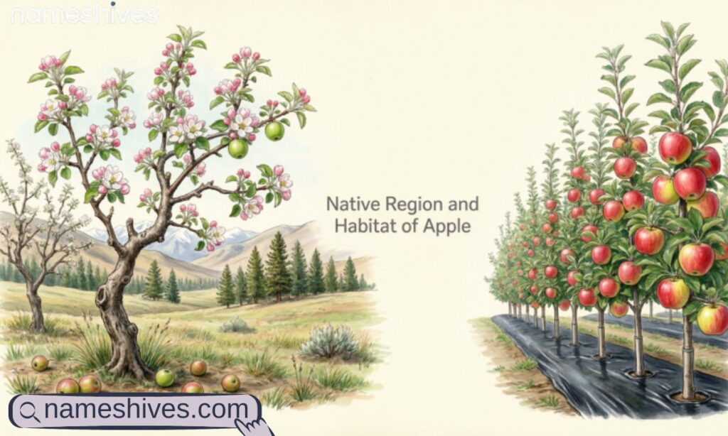 Native Region and Habitat of Apple