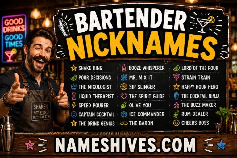 Bartender Nicknames