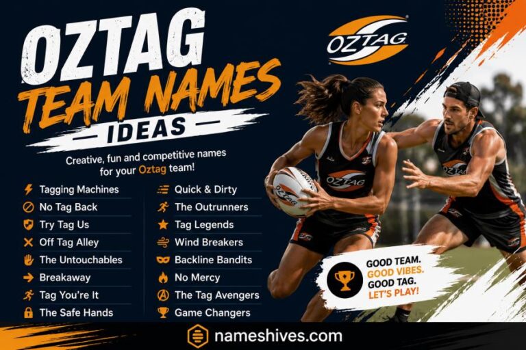 Oztag Team Names Ideas